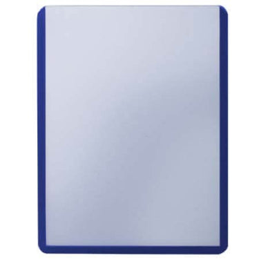 Rectangular white board with blue frame on a white background